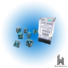 Gemini - Polyhedral 7-Die Set - Steel-Teal / White